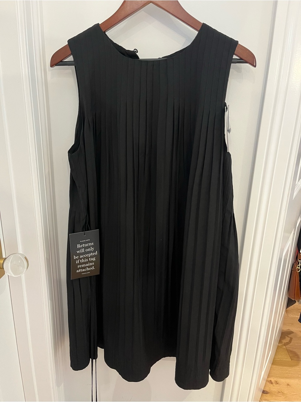 Pomander Place from Tuckernuck Black Pleated Asymmetrical Women’s Dress